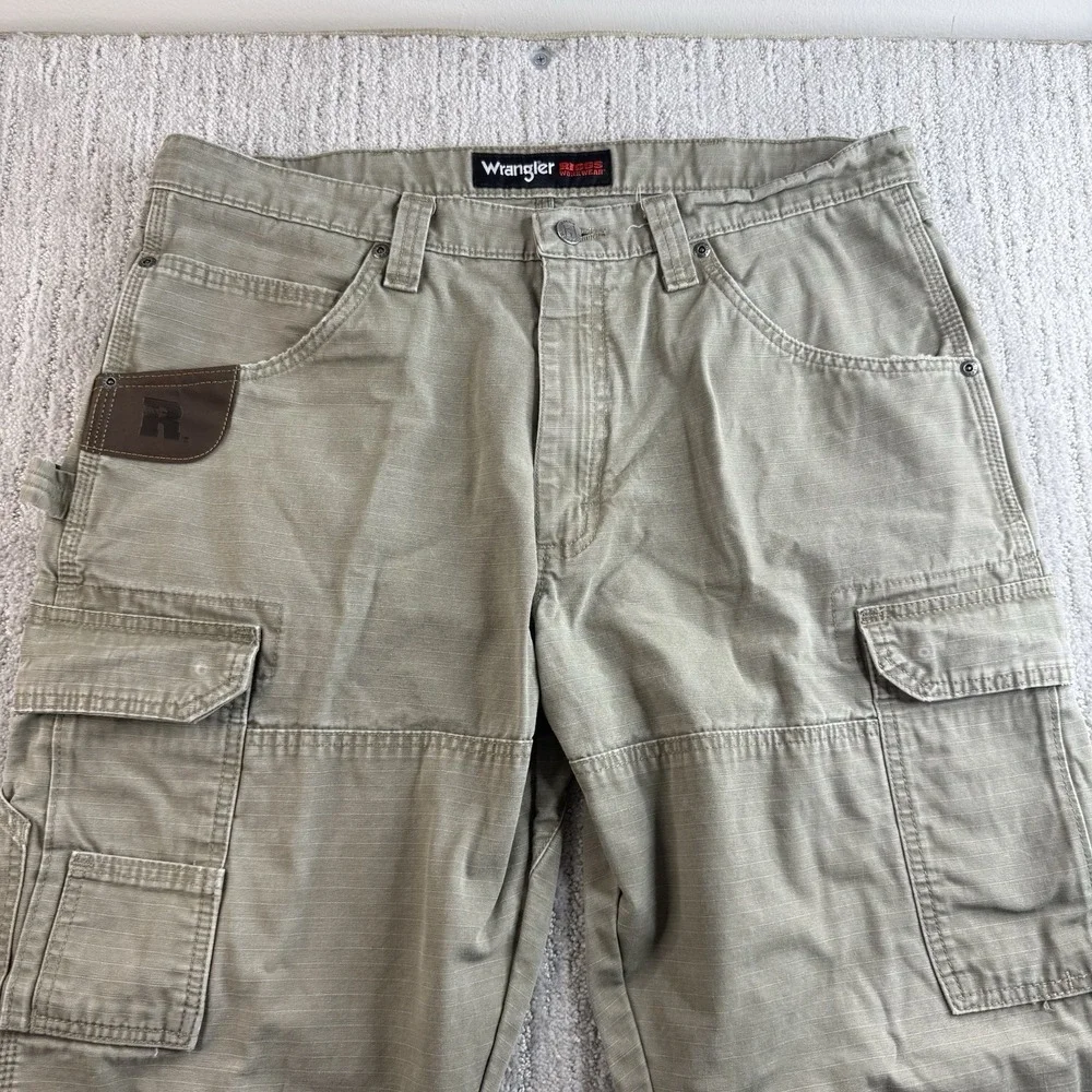 Wrangler Riggs Workwear Ripstop Relaxed Carpenter Men's Size 36x30 Beige